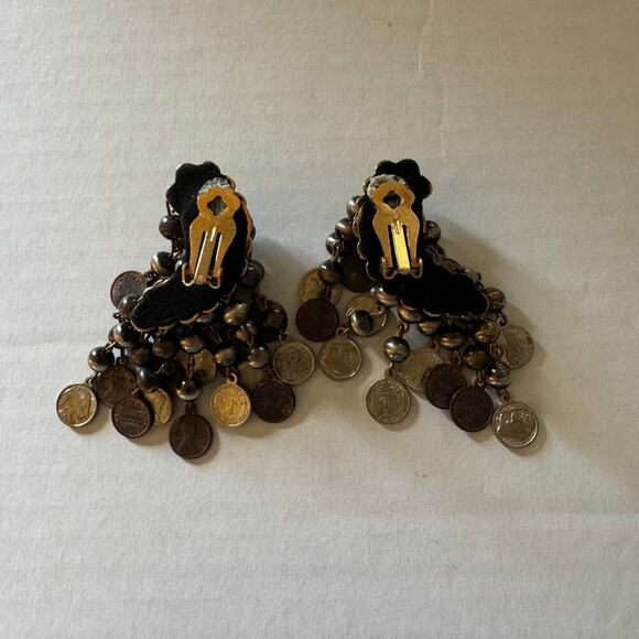 Vintage Coin Miniature USA Coin Clip-On Earrings Dimes Quarters Nickles - Picture 7 of 9